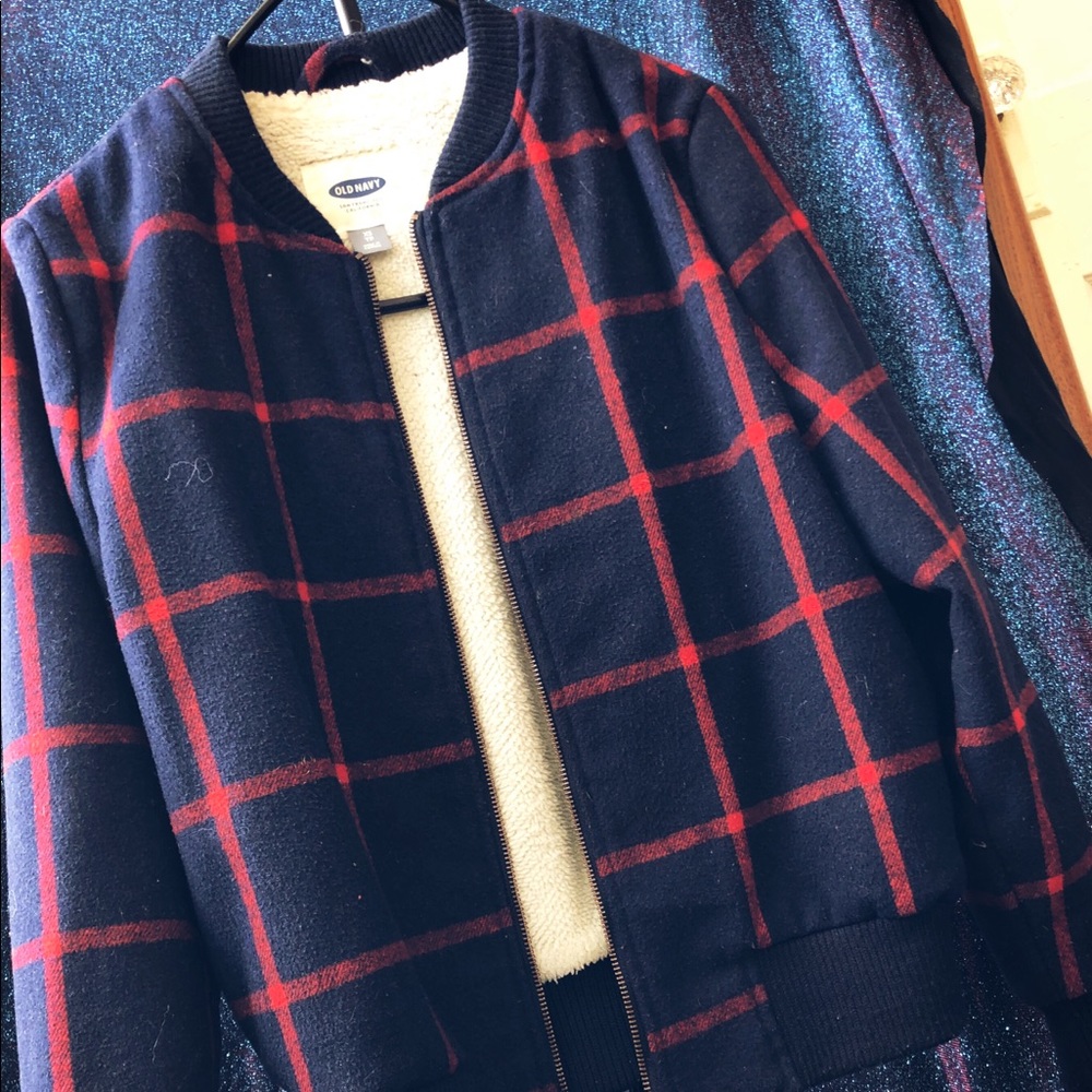 Old Navy Checkered Bomber